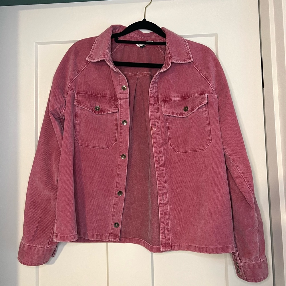 ROXY Corduroy Denim Jacket Pink - Barely Worn